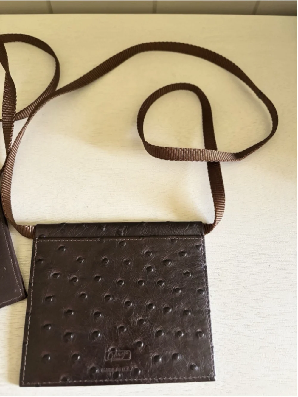 VTG x2 Gary’s Leather ID Badge Lanyard Card Case Neck Strap Wallet USA Made